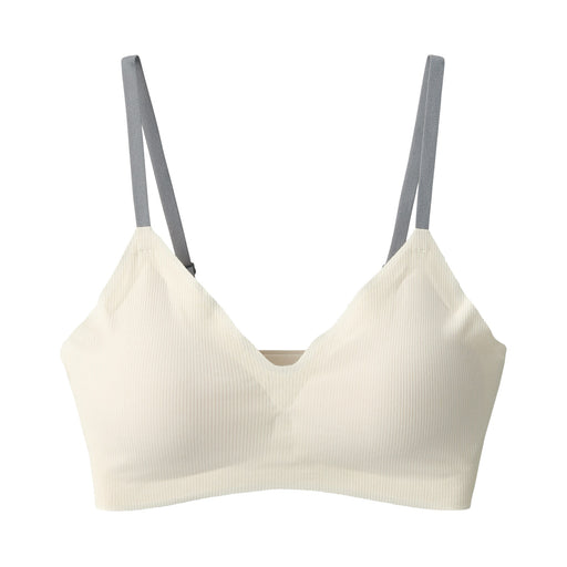 Women's Seamless Ribbed Bra Ivory MUJI