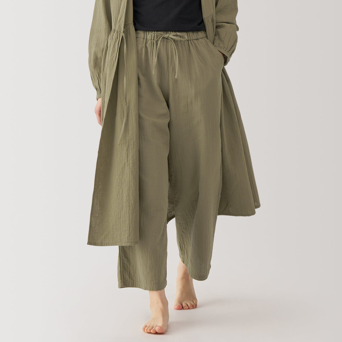 Women's Crinkle Gauze Long Pants