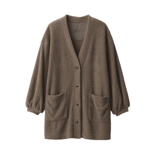 Women's Smooth Knit Fleece Cardigan Mocha Brown MUJI