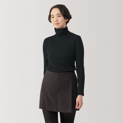 Women's Brushed Ribbed Turtleneck T-Shirt MUJI
