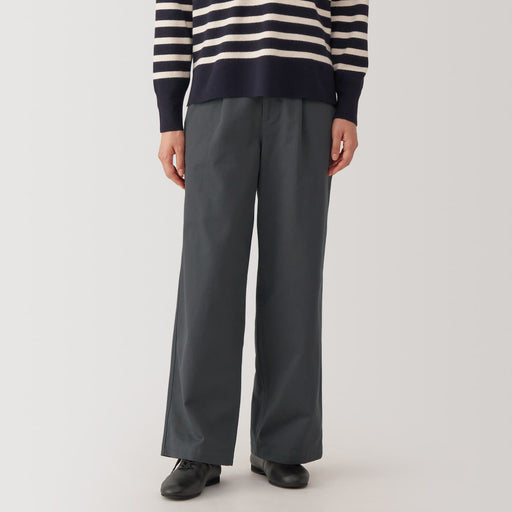 Women's Slub Yarn Chino Darted Wide Pants MUJI