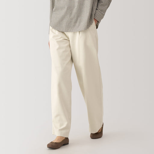 Slub Yarn Chino Darted Wide Pants MUJI