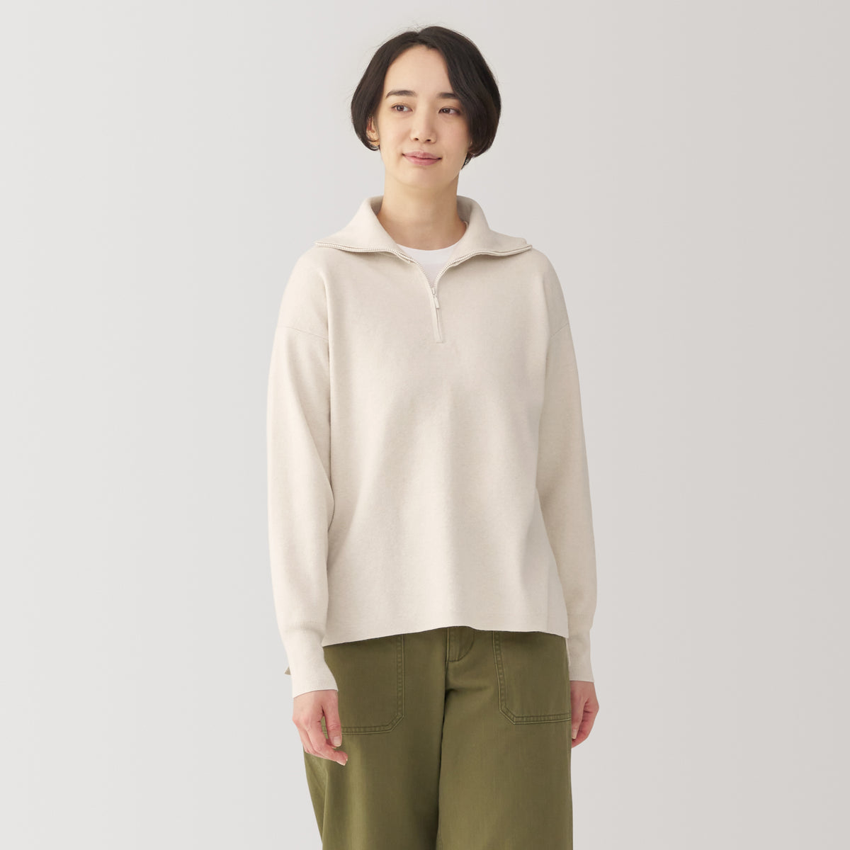 Women's Washable Milano Ribbed Half Zip Sweater