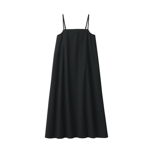 Women's Quick Dry Broadcloth Patterned Camisole Dress Black MUJI