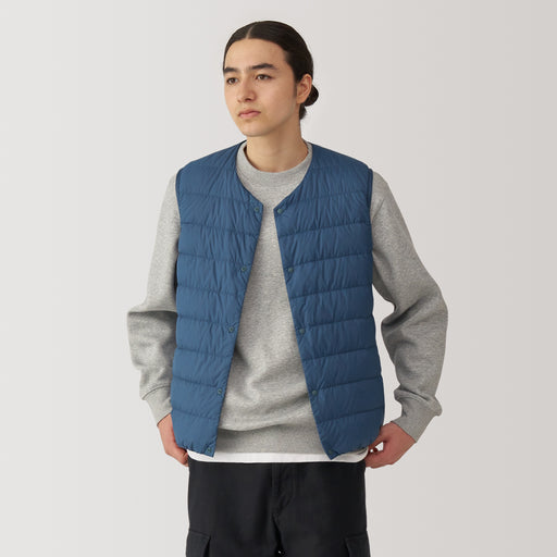 Men's Lightweight Down Collarless Vest MUJI