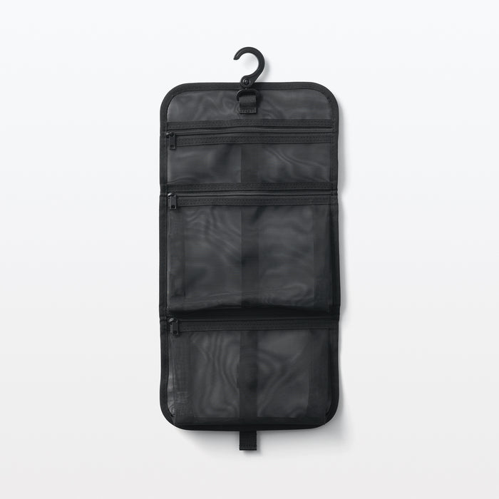 clear hanging travel toiletry bag Nylon Mesh Hanging Toiletry Case