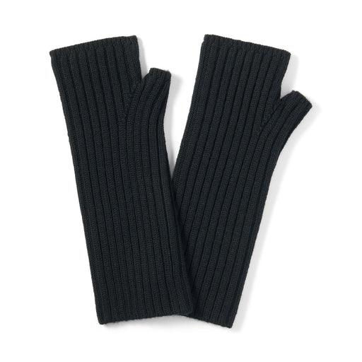 Wool Rib Knit Arm Warmers Black MUJI