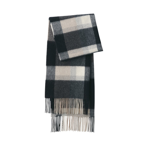 Wool Blanket Patterned Stole Black Check MUJI