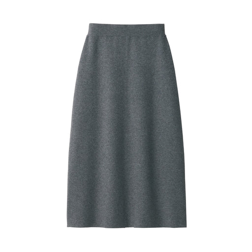Women's Washable Milano Ribbed Skirt Dark Gray MUJI