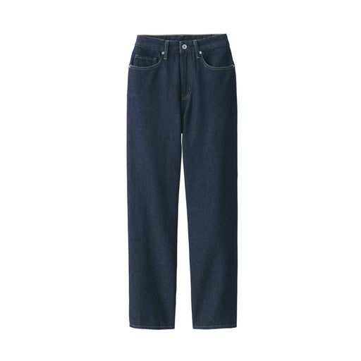 Women's Kapok Blend Denim Straight Pants Dark Navy MUJI