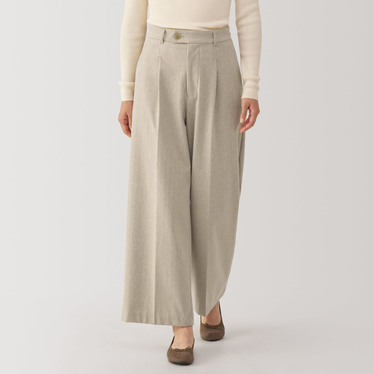 Women's Stretch Brushed Darted Wide Pants