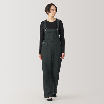 Women Kapok Blend Denim Overalls MUJI