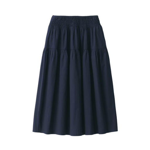 Women's Cotton Voile Gather Skirt Dark Navy MUJI