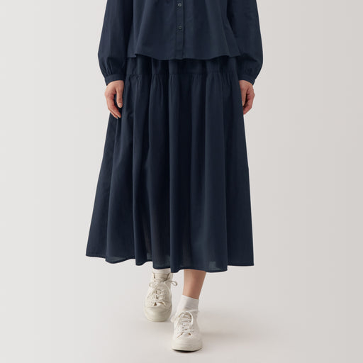 Women's Cotton Voile Gather Skirt MUJI