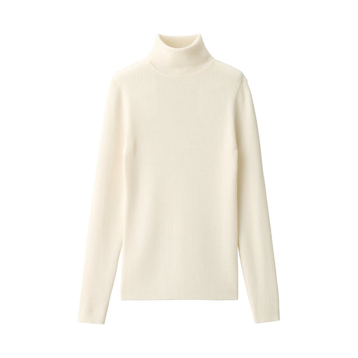 Women's Washable High Gauge Turtleneck Sweater Off White MUJI