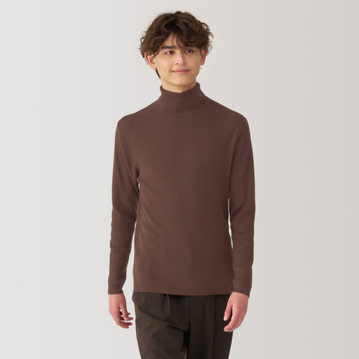 Men's Washable High-Gauge Turtleneck Ribbed Sweater MUJI