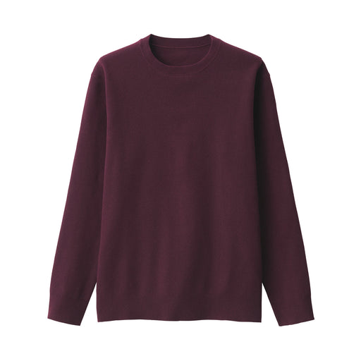 Men's Washed Milano Ribbed Crewneck Sweater Purple MUJI