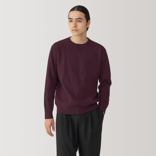 Men's Washed Milano Ribbed Crewneck Sweater MUJI