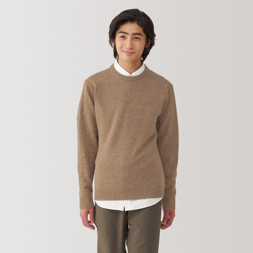 Men's Washable Mid-Gauge Crewneck Sweater MUJI