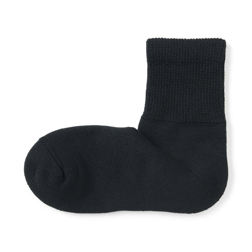 Right Angle Loose Top Pile Short Socks Black MUJI