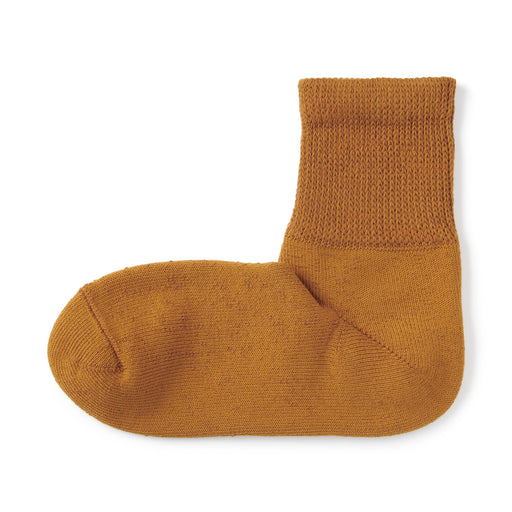 Right Angle Loose Top Pile Short Socks Dark Mustard MUJI