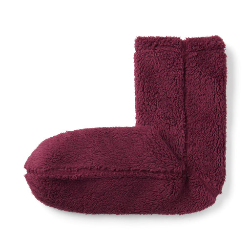 Right Angle Boa Fleece Cozy Socks Burgundy MUJI
