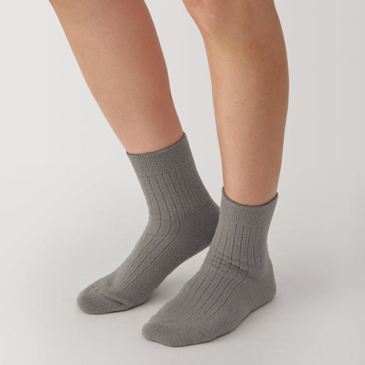 Right Angle Loose Top Short Socks Smoky Brown MUJI