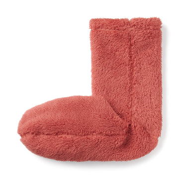 Right Angle Boa Fleece Cozy Socks Orange MUJI