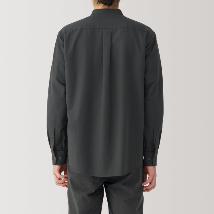 Men's Washed Oxford Stand Collar Shirt Men's Washed Oxford Stand Collar Shirt