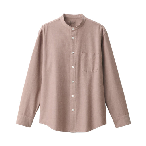 Men's Washed Oxford Stand Collar Shirt Brick MUJI