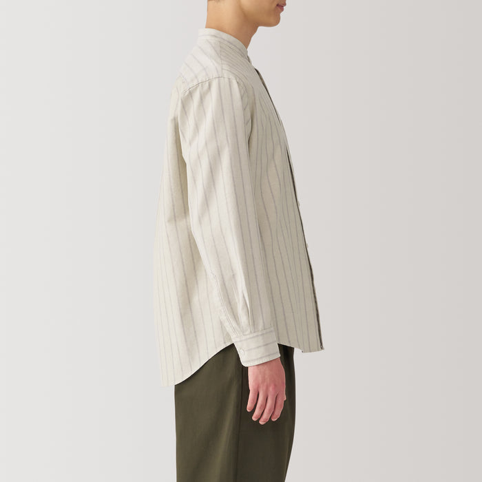 Men's Washed Oxford Stand Collar Shirt | MUJI USA Men's Washed Oxford Stand Collar Shirt | MUJI USA