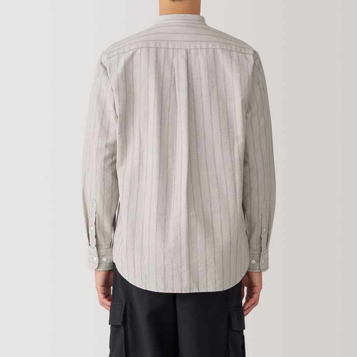 Men's Washed Oxford Stand Collar Shirt | MUJI USA Men's Washed Oxford Stand Collar Shirt | MUJI USA