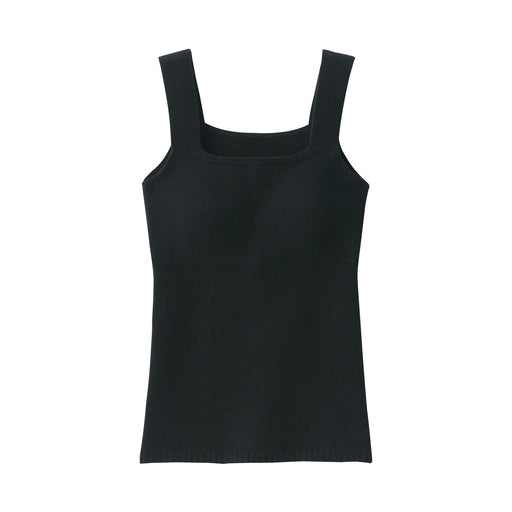 Women's Cotton Blend Cozy Knit Bra Tank Top Black MUJI