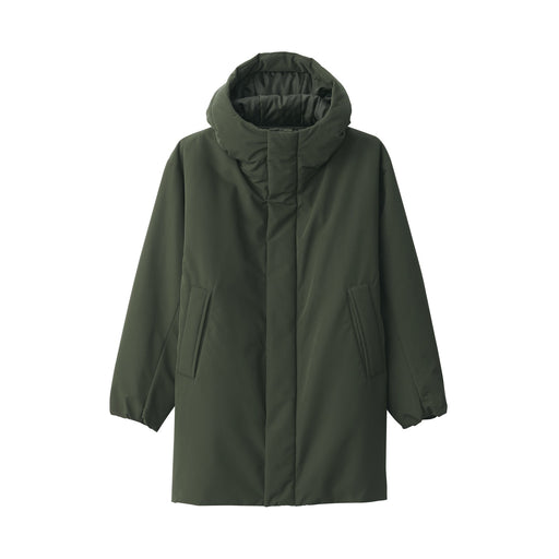 Men's Padding Hooded Half Coat Dark Green MUJI