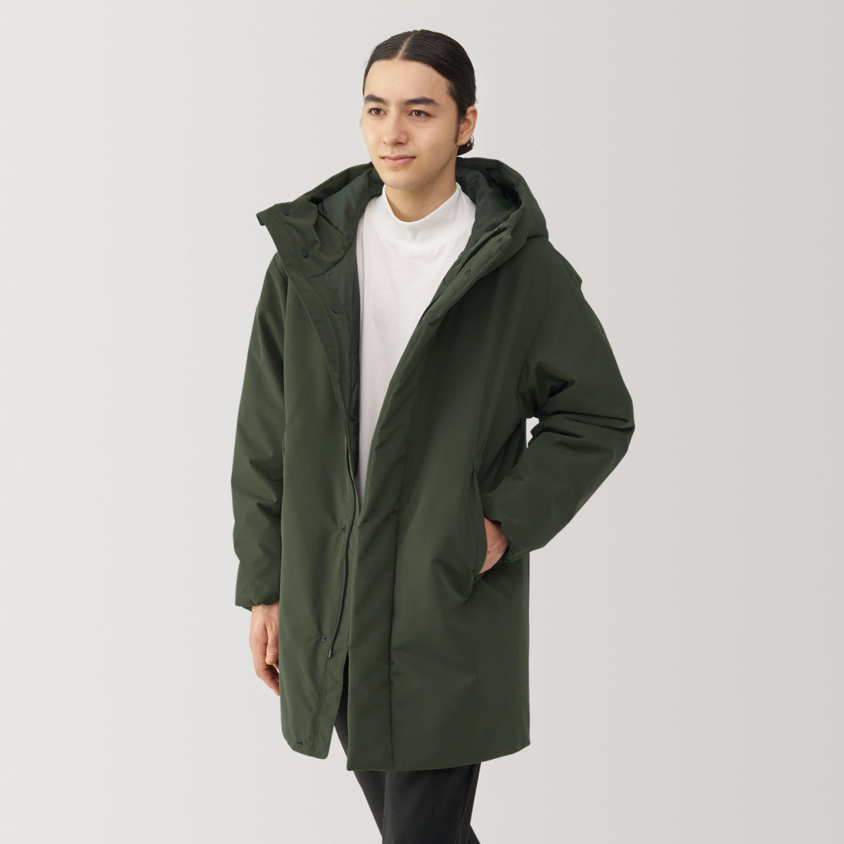 Men's Padding Hooded Half Coat