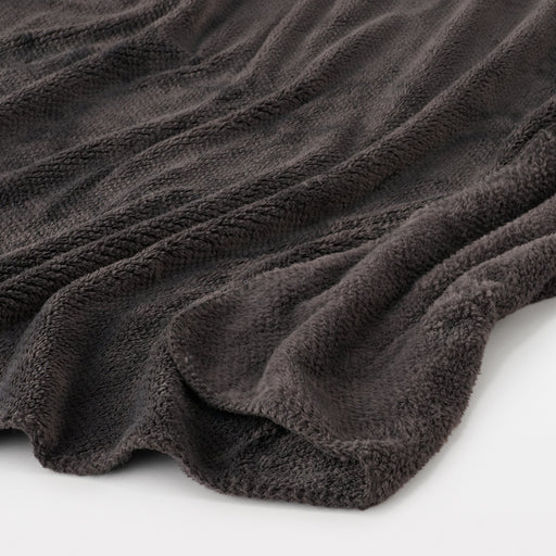 Recycled Polyester Warm Fiber Thin Blanket Dark Gray MUJI