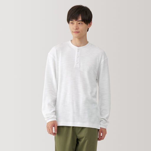 Men's Waffle Henry Neck T-Shirt MUJI