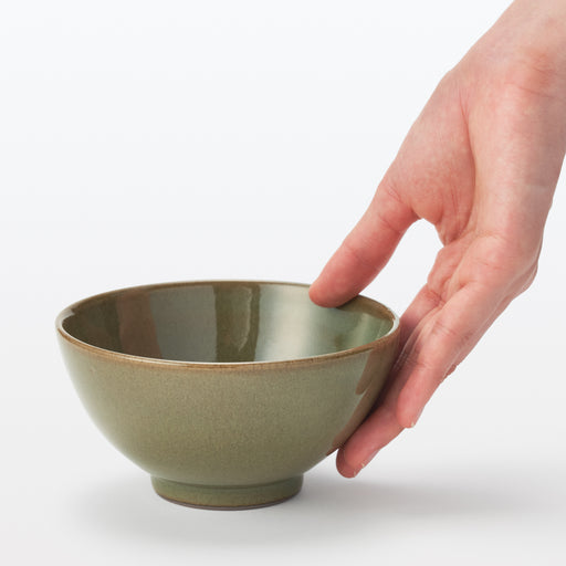 Banko Ware Rice Bowl - Glass Glaze 5.2" MUJI