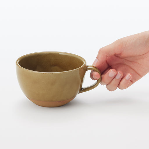 #WK49 Mino Ware Soup Cup Round - Dark Yellow MDR87A4A MUJI