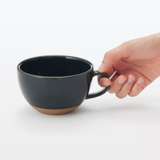 #WK49 Mino Ware Soup Cup Round - Dark Green MDR88A4A MUJI