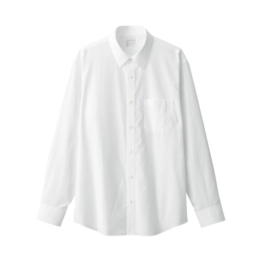 Men's Washed Broadcloth Shirt White MUJI