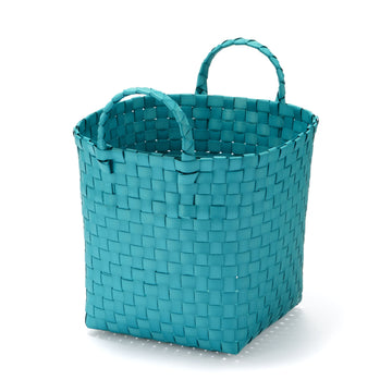 Recycled Polypropylene Strap Weave Basket - Blue - Small (dia. 9.8 x H7.9") MUJI