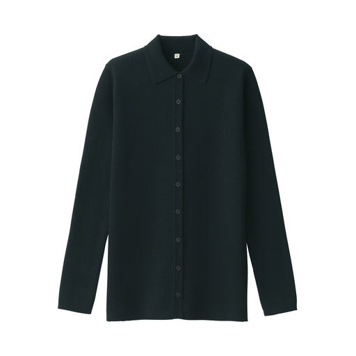 Labo Women's Double Face Knitted Shirt Black MUJI
