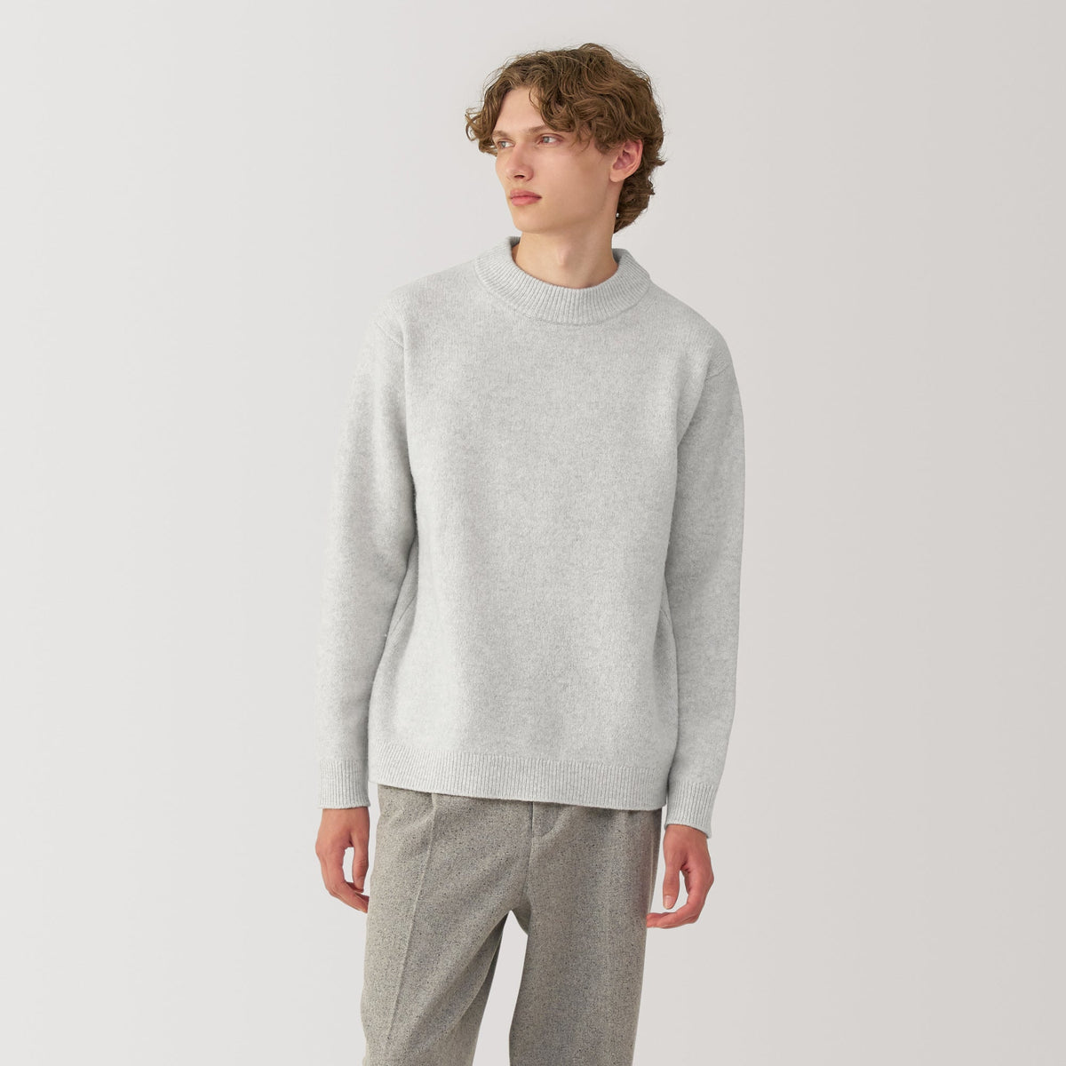 Labo Men's Milled Wool Mock Neck Sweater