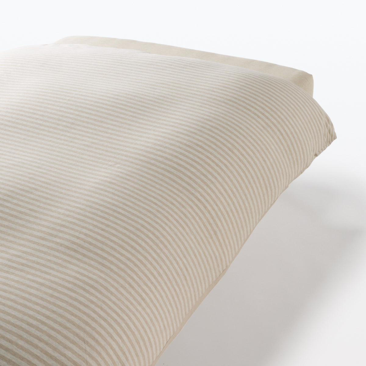 Cotton Jersey Duvet CoverHeather Beige Stripe / Queen (W80.7 x L80.7")