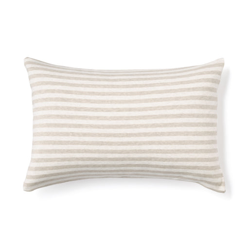 Cotton Jersey Pillowcase Heather Beige Stripe MUJI