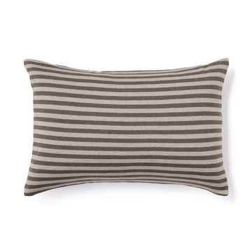 Cotton Jersey Pillowcase Heather Brown Stripe MUJI