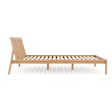 [HD] Oak Lean Back Wooden Bed - Double MUJI