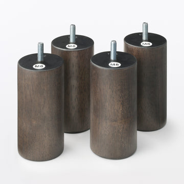 M8 Wooden Legs for Bed & Sofa - Brown (4.7") MUJI