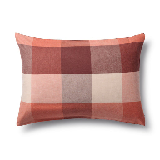 Cotton Flannel Pillowcase Dark Orange Check MUJI